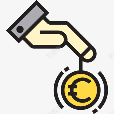 欧元图标欧元金融82线性颜色图标图标