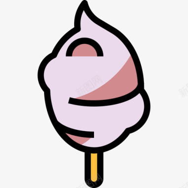 棉花糖云彩棉花糖甜点和甜点2线性颜色图标图标