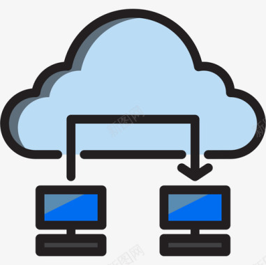 云计算背景云计算云11线性颜色图标图标