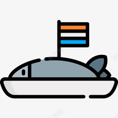 冰鲜鱼鱼荷兰8线形颜色图标图标