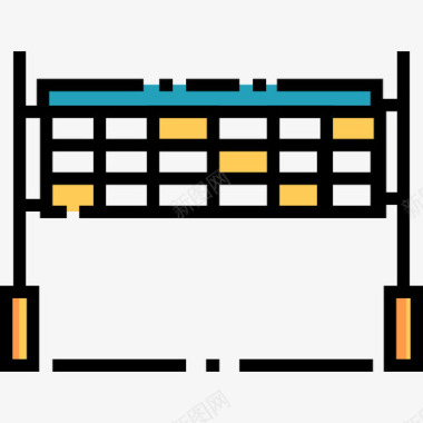 排球排球网运动37线颜色图标图标