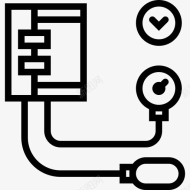 量血压矢量图血压医学101线性图标图标