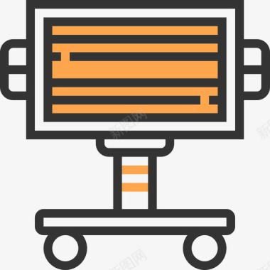 黄色光源加热器加热器和壁炉黄色阴影图标图标