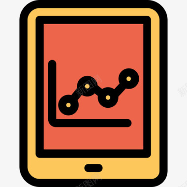 橙色冲浪板分析分析和图表线颜色橙色图标图标