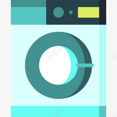 洗衣机水管工工具和元件3扁平图标图标