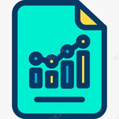 商业分析分析分析3线性颜色图标图标