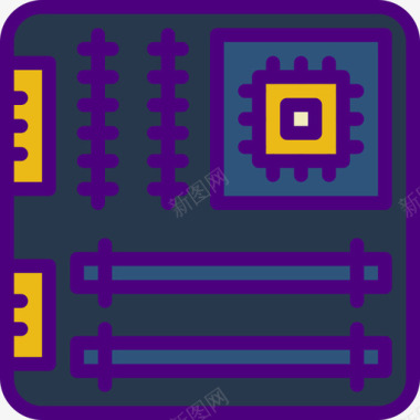 主板主板设备32线性颜色图标图标