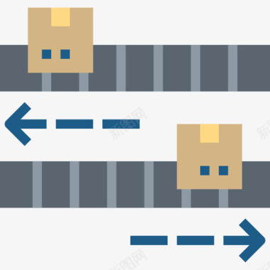皮带输送机输送机物流22扁平图标图标
