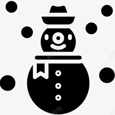 150雪人天气150固体图标图标