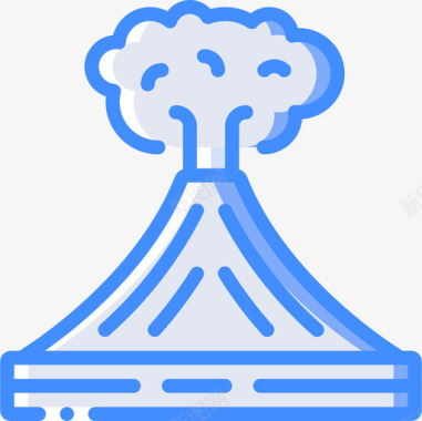 火山火山自然灾害12蓝色图标图标