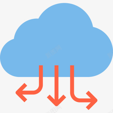 云储存扁平云计算云技术7扁平图标图标