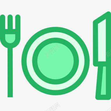 餐厅庆祝11线性绿色图标图标