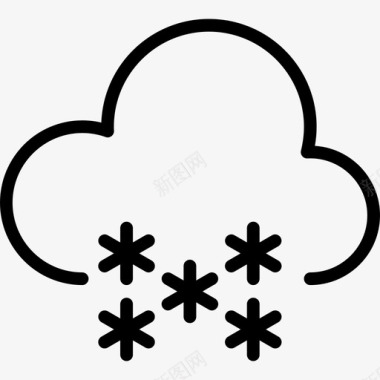 下雪标志下雪111号天气线性图标图标