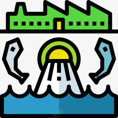 废水生态103线性颜色图标图标