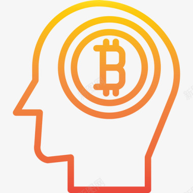 人脑图片比特币人脑26梯度图标图标
