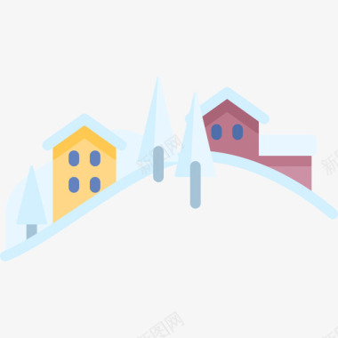 住宅冬季小镇5公寓图标图标