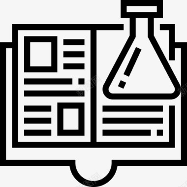 书籍图标科学书籍生物化学3线性图标图标