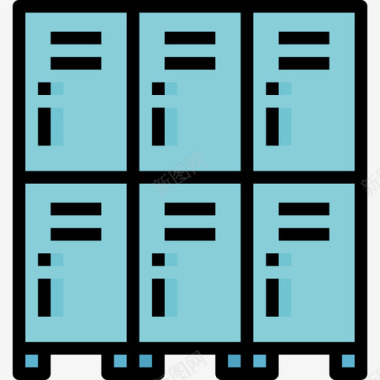 84号办公室储物柜线性颜色图标图标