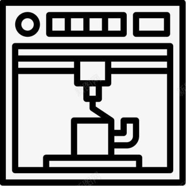 3D电视眼镜3d打印机ai4线性图标图标