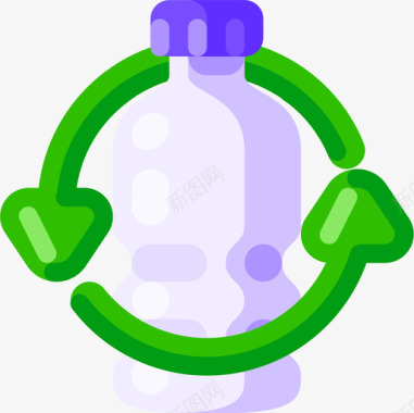 塑料尺子塑料瓶生态129扁平图标图标