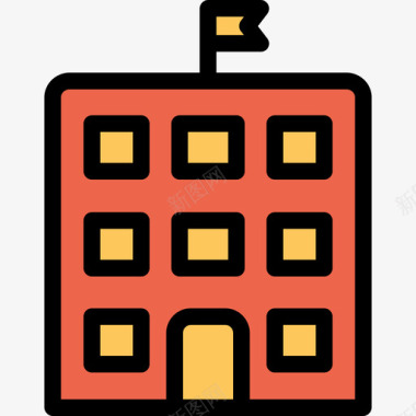 橙色卡通人物学校47号楼直线颜色橙色图标图标
