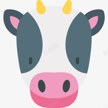 奶牛荷兰7平坦图标图标