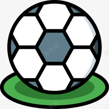 双色足球图标足球体育和游戏6线性颜色图标图标