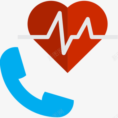 红色电话标志电话卫生保健19扁平图标图标
