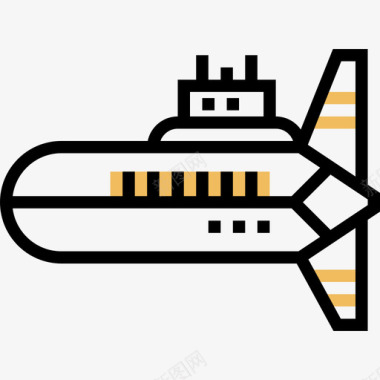 一艘潜艇潜艇军用16黄影图标图标
