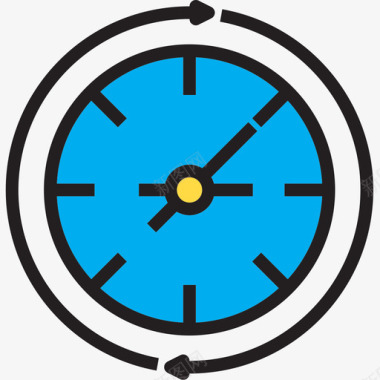 时钟企业管理27线颜色图标图标