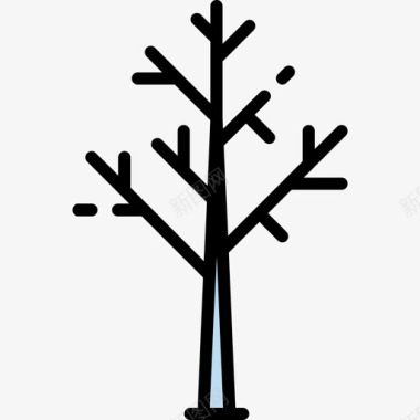 爱心树树冬季小镇6线性颜色图标图标