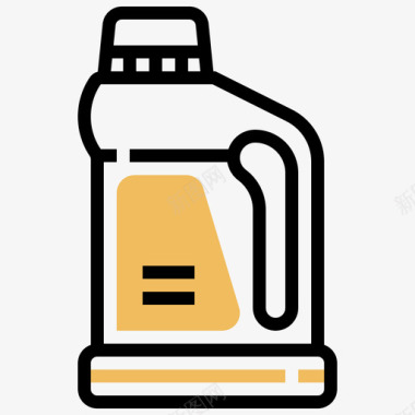 瓶子清洁42黄色阴影图标图标