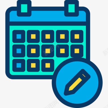 教育彩页设计日历教育和学校4线颜色图标图标
