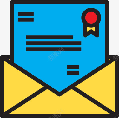 电子邮件电子邮件商务管理27线性颜色图标图标