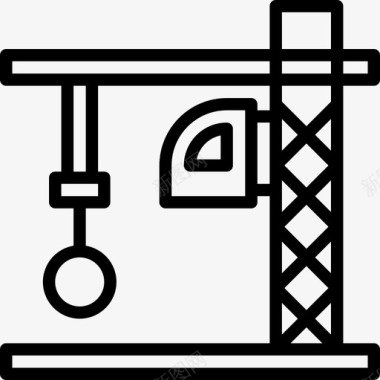 重型重型和电力工业直线起重机图标图标