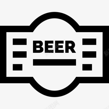 标签啤酒7线性图标图标
