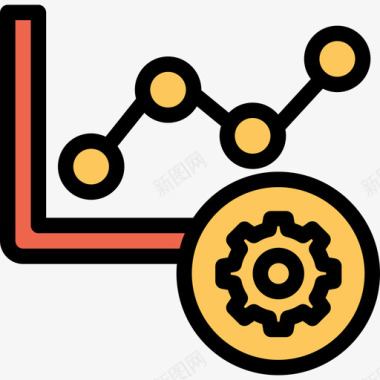 折线图分析和图表线颜色橙色图标图标