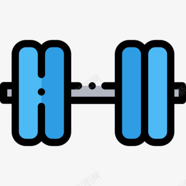 动态线哑铃健身器材6件线颜色图标图标