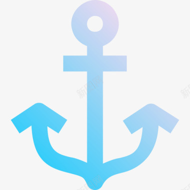 锚海军3号蓝色图标图标