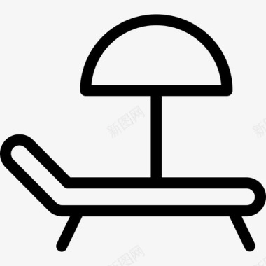 日光浴床美容spa5直线型图标图标