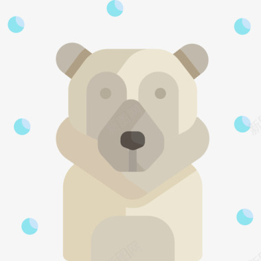 北极熊北极7号扁平图标图标