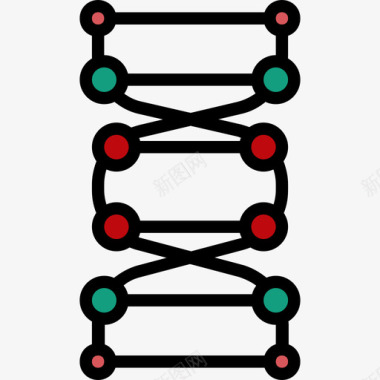 生物DNADna医学16线状颜色图标图标