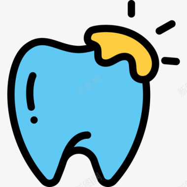 闪电下标志牙洞牙医19线形颜色图标图标