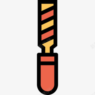 锉刀施工和工具6线颜色橙色图标图标