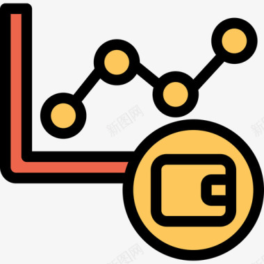 橙色海马分析分析和图表线颜色橙色图标图标