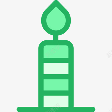 蜡烛庆祝11线绿色图标图标
