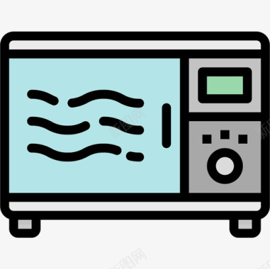 新微波炉微波炉122酒店线性颜色图标图标