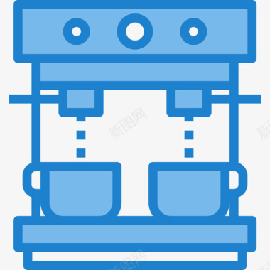 素描咖啡机咖啡机咖啡店57蓝色图标图标