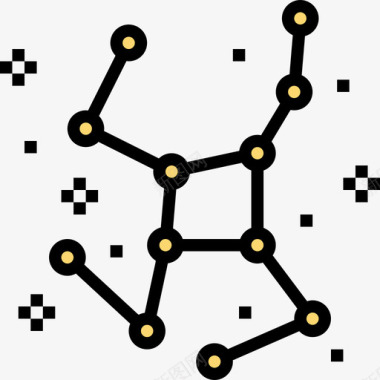 星座航天技术线性颜色图标图标