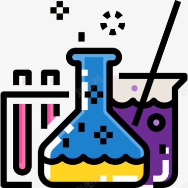 科学充满教育的图标线条的颜色图标